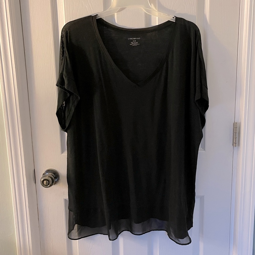Lane Bryant Short Sleeve Black Shirt size 26/28